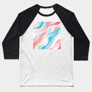 Pastel Ripples: Modern Abstract Waves Unleashed Baseball T-Shirt